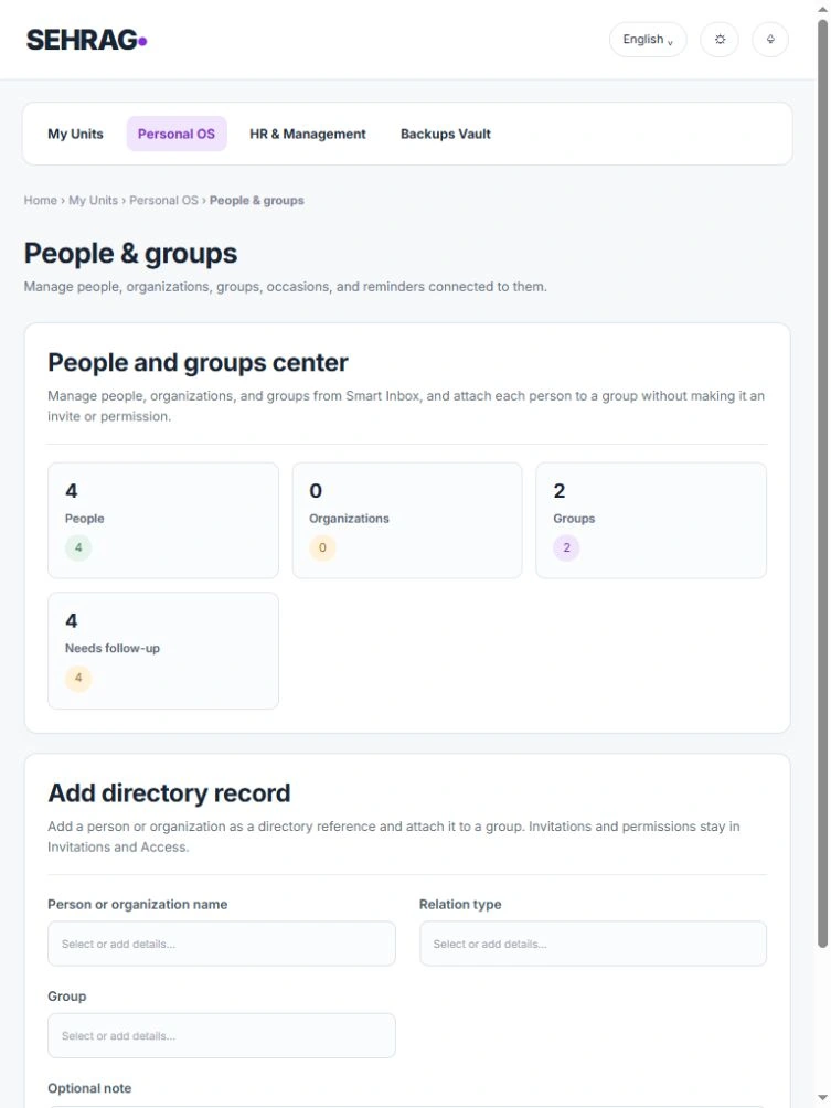Personal OS | Twenty connected workspaces